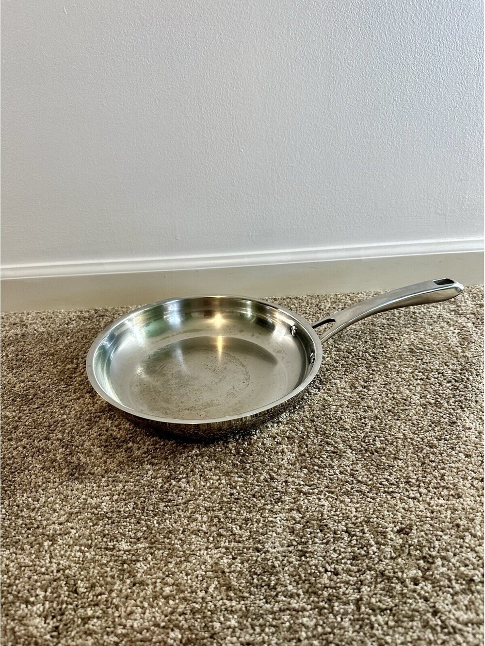 10" Skillet Cuisinart Stainless Steel Sauté Frying Pan Induction Ready GOOD